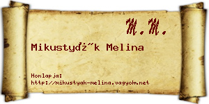 Mikustyák Melina névjegykártya
